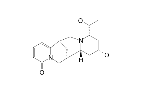 (-)-CLATHROTROPINE;(-)-13-ALPHA-HYDROXY-15-ALPHA-(1-HYDROXYETHYL)-ANAGYRINE