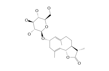 RATIBINOLIDE-III;2-ALPHA-(BETA-D-GLUCOPYRANOSYL)-DELTA-(1(10),4(5))-GERMACRADIEN-6-ALPHA,7-BETA,11-BETA-OLIDE