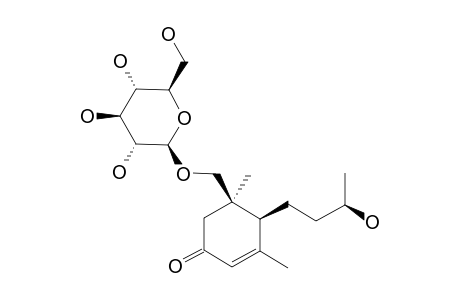 EXCOECARIOSIDE-A;(6S,9S)-MEGASTIGMAN-3-ON-4-ENE-9,11-DIOL-11-O-BETA-D-GLUCOPYRANOSIDE