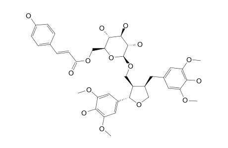 (8R,7'S,8'R)-5,5'-DIMETHOXY-LARICIRESINOL-9'-O-BETA-D-[6-O-(E)-4-HYDROXY-CINNAMOYL]-GLUCOPYRANOSIDE