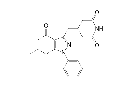 4-[(6-Methyl-4-oxo-1-phenyl-4,5,6,7-tetrahydro-1H-indazol-3-yl)methyl]-2,6-piperidinedione