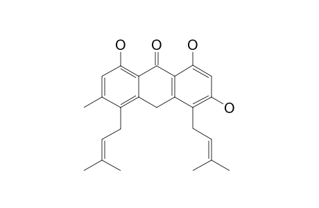 HARUNGANOL-A;1,3,8-TRIHYDROXY-4,5-DI-ISOPRENYL-7-METHYLANTHRONE