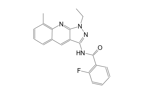 N-(1-ethyl-8-methyl-1H-pyrazolo[3,4-b]quinolin-3-yl)-2-fluorobenzamide