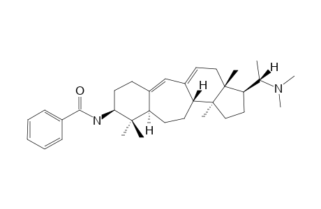 (+)-BUXABENZAMIDIENINE;(20S)-3-BETA-BENZOYLAMINO-20-DIMETHYLAMINO-9,10-SECO-BUXA-9(11),10(19)-DIENE