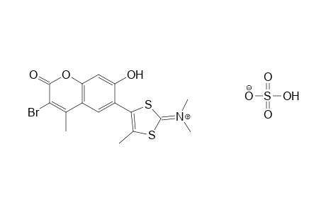 [4-(3-bromo-7-hydroxy-4-methyl-2-oxo-2H-1-benzopyran-6-yl)-5-methyl-1,3-dithiol-2-ylidene]dimethylammonium hydrogen sulfate