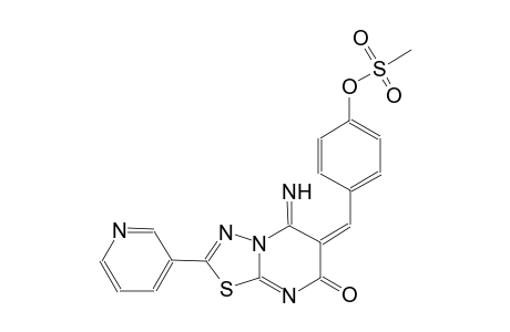 4-[(E)-(5-imino-7-oxo-2-(3-pyridinyl)-5H-[1,3,4]thiadiazolo[3,2-a]pyrimidin-6(7H)-ylidene)methyl]phenyl methanesulfonate