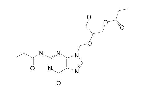 9-[(1-HYDROXY-3-PROPIONYLOXY-2-PROPOXY)-METHYL]-2-PROPIONYLAMINOGUANINE