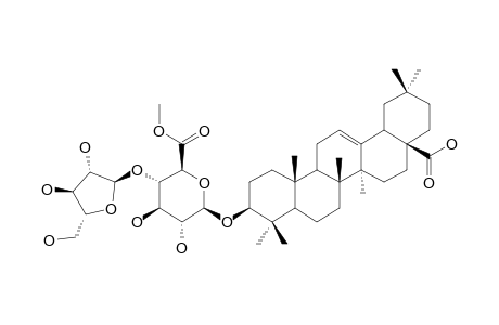 3-O-BETA-[ARABINOFURANOSYL-(1->4)-(6-O-METHYL)-GLUCURONOPYRANOSYL]-OLEANOLIC-ACID