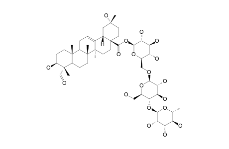 ACANJAPOSIDE-C;3-BETA,20-ALPHA-DIHYDROXY-23-OXO-30-NOR-OLEAN-12-EN-28-OIC-ACID-28-O-ALPHA-L-RHAMNOPYRANOSYL-(1->4)-BETA-D-GLUCOPYRANOSYL-(1->6)-BET