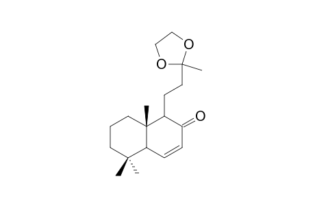 (-)-13,13-ETHYLENDIOXY-15,16,17-TRINORLABD-6-EN-8-ONE