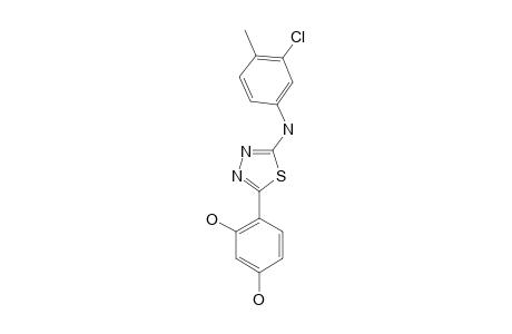 2-(3-CHLORO-4-METHYLPHENYLAMINO)-5-(2,4-DIHYDROXYPHENYL)-1,3,4-THIADIAZOLE