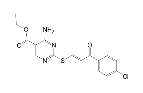 Ethyl 4-amino-2-([(1E)-3-(4-chlorophenyl)-3-oxo-1-propenyl]sulfanyl)-5-pyrimidinecarboxylate