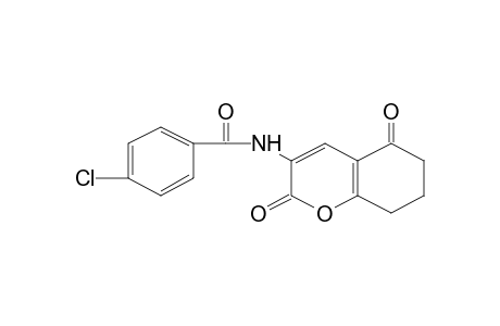 p-CHLORO-N-(2,5-DIOXO-5,6,7,8-TETRAHYDRO-2H-1-BENZOPYRAN-3-YL)BENZAMIDE