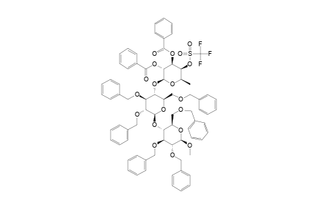 METHYL-O-(2,3-O-BENZOYL-6-DEOXY-4-O-TRIFLUOROMETHYLSULFONYL-BETA-D-GALACTOSYL)-(1->4)-O-(2,3,6-TRI-O-BENZYL-BETA-D-GLUCOSYL)-(1->4)-2,3,6-TRI-O-BE