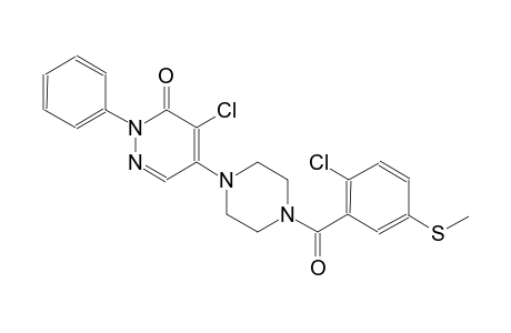 4-Chloranyl-5-[4-(2-chloranyl-5-methylsulfanyl-phenyl)carbonylpiperazin-1-yl]-2-phenyl-pyridazin-3-one