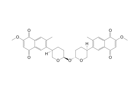 REL-2''-METHOXY-7''-METHYL-1'',4''-NAPHTHALENDIONE-(6''->5)-TETRAHYDROPYRAN-(2-EQ->2'-AX)-TETRAHYDROPYRAN-(5'->6''')-2'''-METHOXY-7'''-METHY-1''',4'''-NAPHT