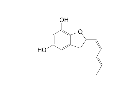 5,7-Dihydroxy-2,3-dihydro-2[(1'Z),3'(E)-pentadienyl)]benzofuran