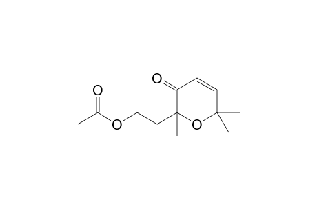 2-(2,6,6-trimethyl-3-oxidanylidene-pyran-2-yl)ethyl ethanoate