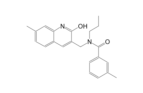 N-[(2-hydroxy-7-methyl-3-quinolinyl)methyl]-3-methyl-N-propylbenzamide