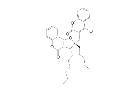 (2R,3R)-3-HEXYL-2,3-DIHYDRO-2-[(4'-HYDROXY-2'-OXO-2'H-1'-BENZOPYRAN-3'-YL)-METHYL]-2-PENTYL-4H-FURO-[3,2-C]-[1]-BENZOPYRAN-4-ONE