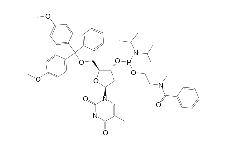 5'-O-(4,4'-DIMETHOXYTRITYL)-3'-O-(N,N-DIISOPROPYLAMINO)-[2-(M-METHYLBENZAMIDO)-ETHOXY]-PHOSPHINYL-2'-DEOXYTHYMIDINE;SLOW-DIASTEREOMER