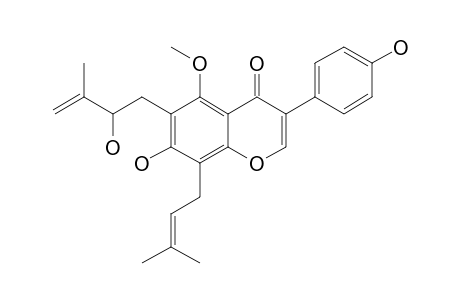 DERRISISOFLAVONE-D;7,4'-DIHYDROXY-5-METHOXY-6-PRENYL-8-(2'-HYDROXY-3'-METHYL-3'-BUTENYL)-ISOFLAVONE