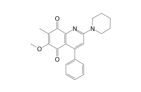 6-Methoxy-7-methyl-4-phenyl-2-(1-piperidinyl)quinoline-5,8-dione