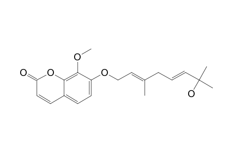 SCHINILENOL;7-(3',7'-DIMETHYL-7'-HYDROXY-2',5'-OCTADIENYL)-OXY-8-METHOXY-COUMARIN