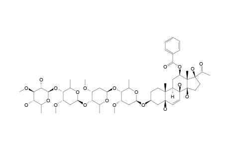 #17;12-O-BENZOYL-3-BETA,5-ALPHA,8-BETA,12-BETA,14-BETA,17-BETA-HEXAHYDROXY-PREGN-6-ENE-20-ONE-3-O-BETA-D-THEVETOPYRANOSYL-(1->4)-BETA-D-CYMAROPYRANOSYL-