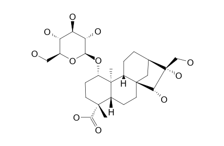 TRICALYSIOSIDE-Q;ENT-1-BETA,15-BETA,16-BETA,17-TETRAHYDROXY-KAURAN-19-OIC-ACID-1-O-BETA-D-GLUCOPYRANOSIDE