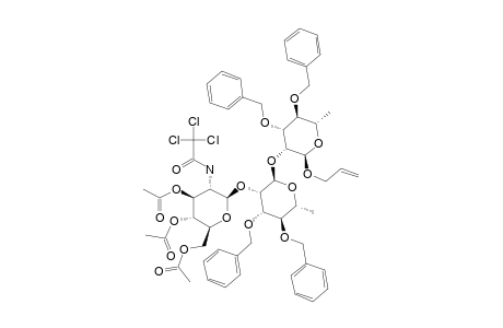 #25;ALLYL-(3,4,6-TRI-O-ACETYL-2-DEOXY-2-TRICHLOROACETAMIDO-BETA-D-GLUCOPYRANOSYL)-(1->2)-(3,4-DI-O-BENZYL-ALPHA-L-RHAMNOPYRANOSYL)-(1->2)-3,4-DI-O-BENZY