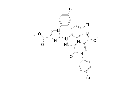 Methyl 1-(4-chlorophenyl)-5-(2-(4-chlorophenyl)-2-(1-(4-chlorophenyl)-3-(methoxycarbonyl)-1H-1,2,4-triazol-5-yl)hydrazinyl)-6-oxo-1,6-dihydro-1,2,4-triazine-3-carboxylate