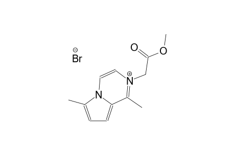 2-(2-methoxy-2-oxoethyl)-1,6-dimethylpyrrolo[1,2-a]pyrazin-2-ium bromide