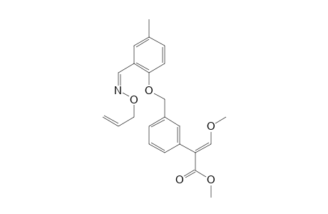 Benzeneacetic acid, alpha-(methoxymethylene)-3-[[4-methyl-2-[[(2-propenyloxy)imino]methyl]phenoxy]methyl]-, methyl ester