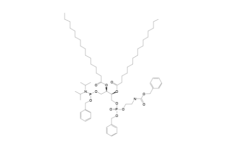 #9;HEXADECANOIC-ACID-[(2R,3R)-1-[BENZYLOXY-(2-BENZYLOXYCARBONYLAMINOETHOXY)-PHOSPHORYLOXYMETHYL]-3-(BENZYLOXYDIISOPROPYLAMINOPHOSPHANYLOXY)-2-HEXADECANOYLOXY]-