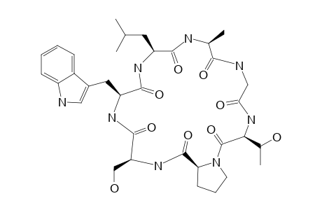 TUNICYCLIN_C;CYCLO-(L-PRO-L-SER-L-TRP-L-LEU-L-ALA-GLY-L-THR)