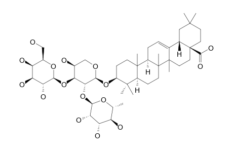 DECAISOSIDE-A;OLEANOLIC-ACID-3-O-ALPHA-L-RHAMNOPYRANOSYL-(1->2)-[BETA-D-GALACTOPYRANOSYL-(1->3)]-ALPHA-L-ARABINOPYRANOSIDE