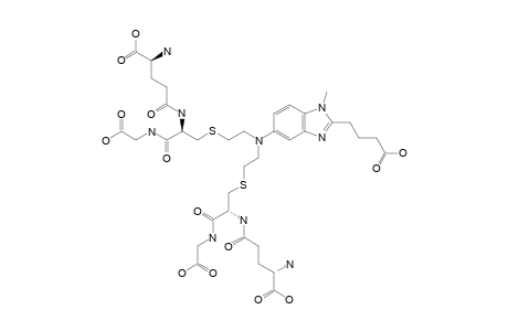 #3;4-[5-[BIS-[2-[2-(4-AMINO-4-CARBOXYBUTANOYLAMINO)-2-(CARBOXYMETHYLCARBAMOYL)-ETHYLSULFANYL]-ETHYL]-AMINO]-1-METHYL-1H-BENZOIMIDAZOL-2-YL]-BUTANOIC-ACI