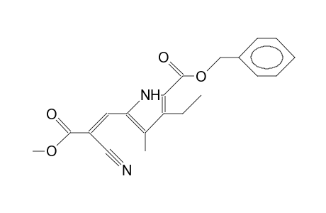 Methyl-E-3-(5-(benzyloxy)-carbonyl)-4-ethyl-3-methyl-pyrrol-2-yl-2-cyanopropenoate