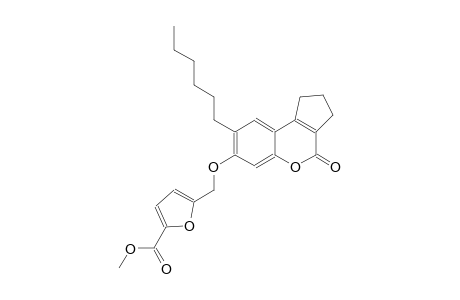 methyl 5-{[(8-hexyl-4-oxo-1,2,3,4-tetrahydrocyclopenta[c]chromen-7-yl)oxy]methyl}-2-furoate