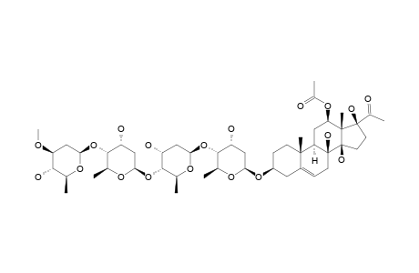 METAPLEXIGENIN-3-O-BETA-D-OLEANDROPYRANOSYL-(1->4)-BETA-D-DIGITOXOPYRANOSYL-(1->4)-BETA-D-DIGITOXOPYRANOSYL-(1->4)-BETA-D-DIGITOXOPYRANOSIDE