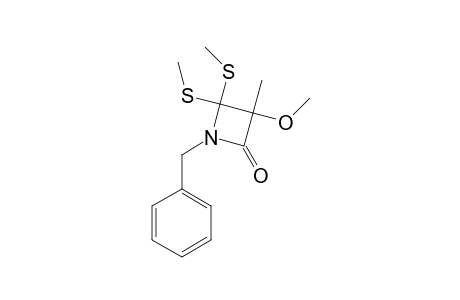 1-BENZYL-3-METHOXY-3-METHYL-4,4-BIS-(METHYLTHIO)-2-AZETIDINONE