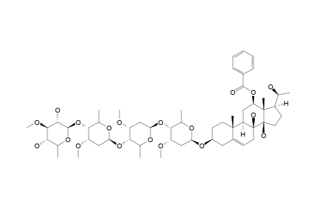 #11;12-O-BENZOYL-20S-HYDROXYISOLINEOLON-3-O-BETA-D-THEVETOPYRANOSYL-(1->4)-BETA-D-CYMAROPYRANOSYL-(1->4)-BETA-D-CYMAROPYRANOSYL-(1->4)-BETA-D-CYMAROPYRA