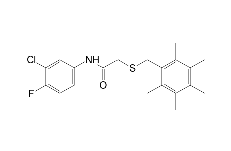 3'-chloro-4'-fluoro-2-[(2,3,4,5,6-pentamethylbenzyl)thio]acetanilide