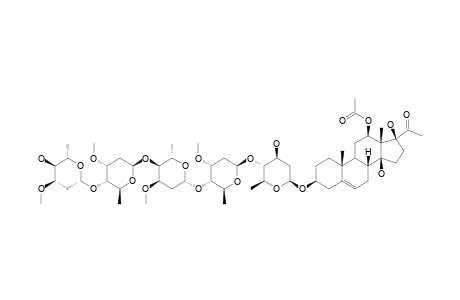 12-O-ACETYLPERGULARIN-3-O-ALPHA-CYMAROPYRANOSYL-(1->4)-BETA-CYMAROPYRANOSYL-(1->4)-ALPHA-CYMAROPYRANOSYL-(1->4)-BETA-CYMAROPYRANOSYL-(1->4)