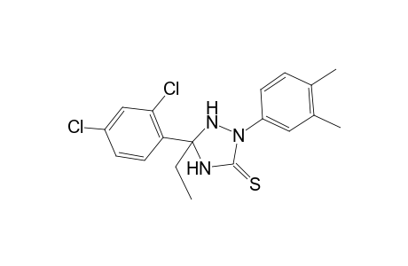 5-(2,4-Dichlorophenyl)-2-(3,4-dimethylphenyl)-5-ethyl-1,2,4-triazolidine-3-thione