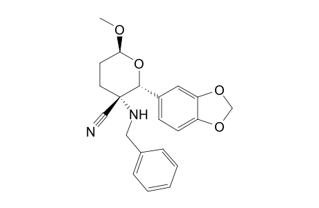 2H-Pyran-3-carbonitrile, 2-(1,3-benzodioxol-5-yl)tetrahydro-6-methoxy-3-[(phenylmethyl)amino]-, (2.alpha.,3.beta.,6.beta.)-