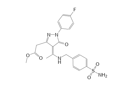 1H-pyrazole-3-acetic acid, 4-[1-[[[4-(aminosulfonyl)phenyl]methyl]amino]ethylidene]-1-(4-fluorophenyl)-4,5-dihydro-5-oxo-, methyl ester, (4Z)-