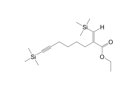 ETHYL-(E)-2-(TRIMETHYLSILYLHEX-5-YNYL)-3-(TERT.-BUTYLDIMETHYLSILYL)-PROP-2-ENOATE