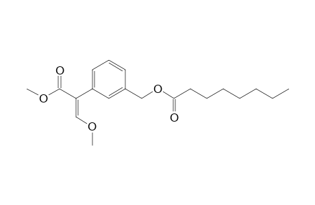 Benzeneacetic acid, alpha-(methoxymethylene)-3-[[(1-oxooctyl)oxy]methyl]-, methyl ester